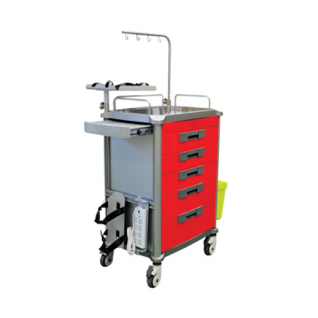 Pacific Medical Emergency Cart - Resuscitation (Red)  - 