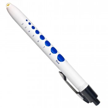 Medical Penlight Halogen Globe with Pocket Clip & Pupil Gauge  - 