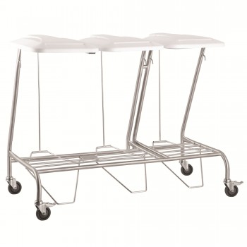 Pacific Medical Triple Linen Skip Trolley with Lid  - 